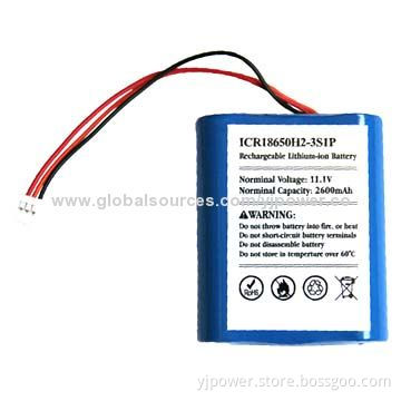 11.1V 2,600mAh 18650 battery pack, used for mining light